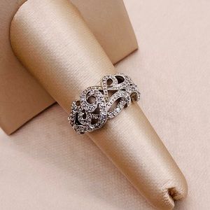 EUC Vintage 925 Sterling Silver Moissanite Filigree Band Ring